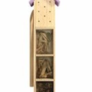 insectenhotel op paal paars